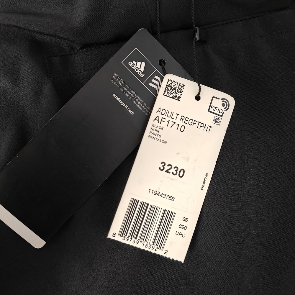NWT Adidas Golf Pants Mens 32x30 Black ADIULT REGEFTPNT AF1710 Performance $90 - Picture 5 of 15